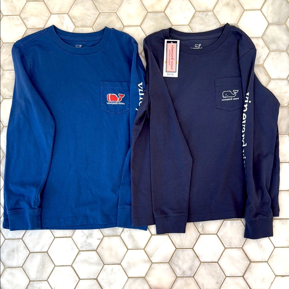 Vineyard Vines Blue Long Sleeve Tees (2)